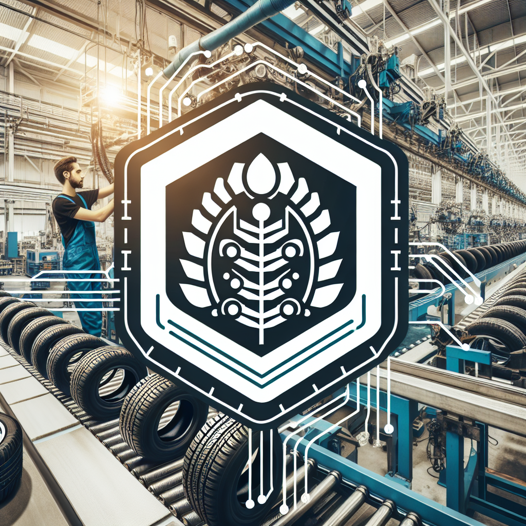 Imagine a logo-ului Linglong, plasat pe fundalul unei fabrici unde se produc anvelope de inalta calitate, cu muncitori europeni lucrand pe linia de productie.