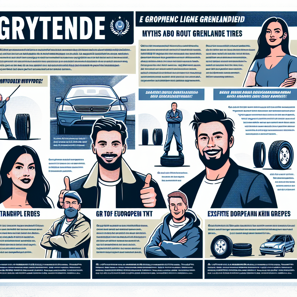Фото, иллюстрирующее мифы о шинах Grenlander, с довольными автомобилистами, обсуждающими свои впечатления. Европейские лица.