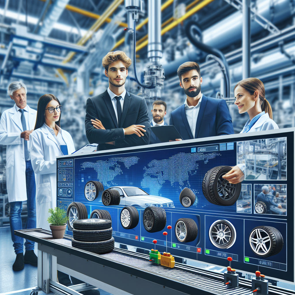 Imagine a unei fabrici de anvelope Tigar în Serbia. Imaginea trebuie să arate linii moderne de producție și procese de lucru, cu specialiști moderni care controlează calitatea. Toți oamenii trebuie să fie de tip european.