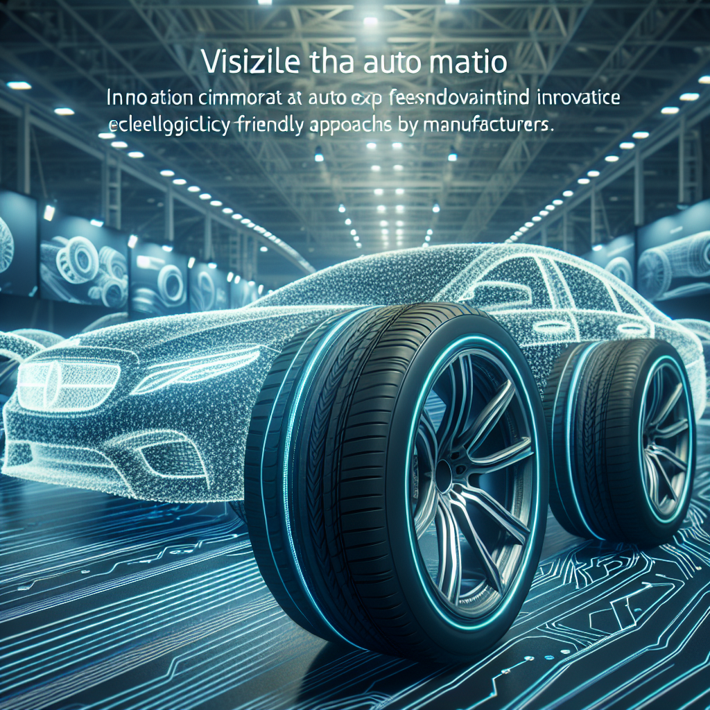 Imagine cu anvelopele moderne Windforce prezentate la un targ auto, evidentind tehnologiile innovative si abordari ecologice ale producatorilor, aratand ca o fotografie reala.