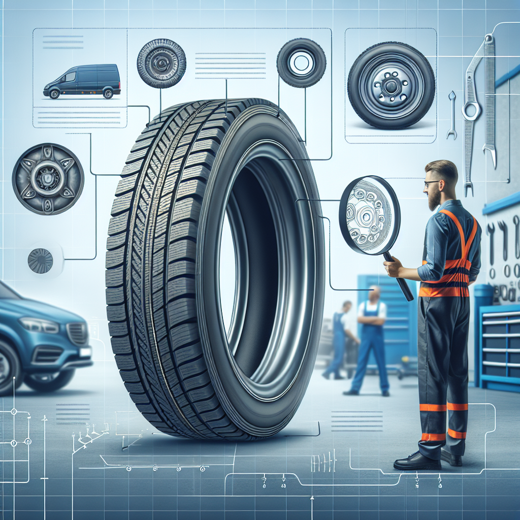Imagine a lateralului unei anvelope de camion, care demonstreaza toate caracteristicile, cu dimensiuni marite si exemple de utilizare, pe fundalul unei masini de serviciu. Toti oamenii sunt de tip european.