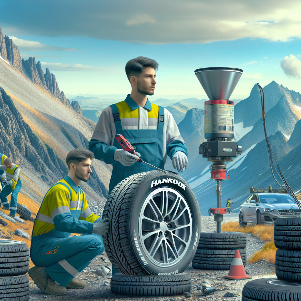 Механики автосервиса Casa Auto проводят тестирование шин Hankook и Nokian Tyres на различных покрытиях. Все люди европейского типа.